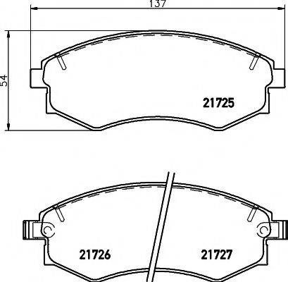 HELLA PAGID 8DB355012161 Комплект гальмівних колодок, дискове гальмо