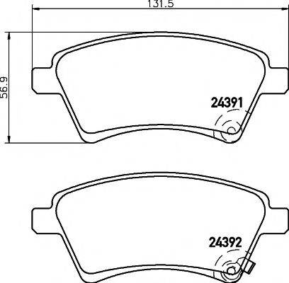 HELLA PAGID 8DB355012511 Комплект гальмівних колодок, дискове гальмо