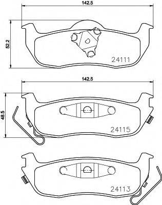 HELLA PAGID 8DB355013681 Комплект гальмівних колодок, дискове гальмо