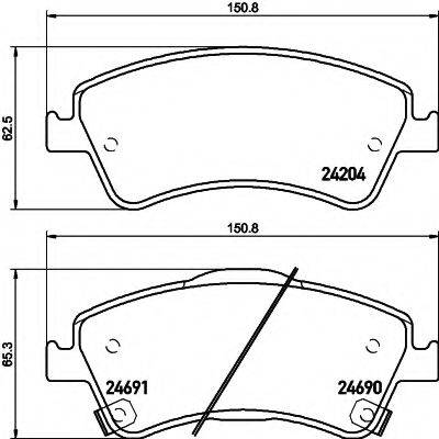 HELLA PAGID 8DB355013741 Комплект гальмівних колодок, дискове гальмо