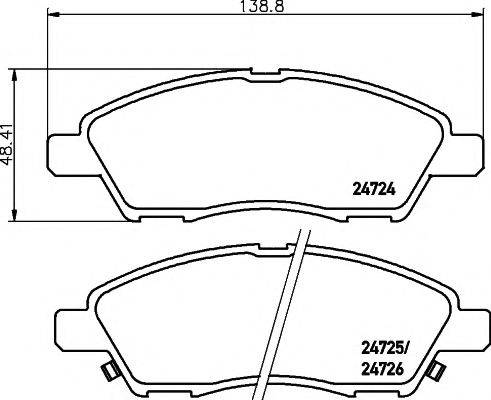 HELLA PAGID 8DB355014071 Комплект гальмівних колодок, дискове гальмо