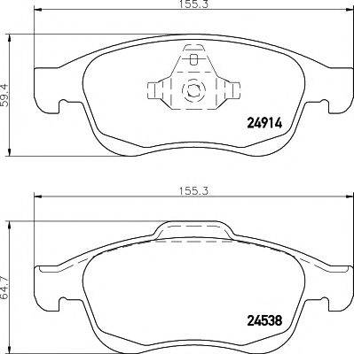 HELLA PAGID 8DB355014791 Комплект гальмівних колодок, дискове гальмо