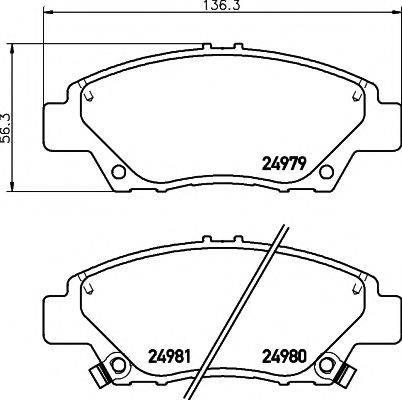 HELLA PAGID 8DB355015001 Комплект гальмівних колодок, дискове гальмо