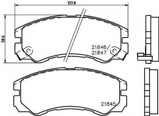 HELLA PAGID 8DB355016611 Комплект гальмівних колодок, дискове гальмо