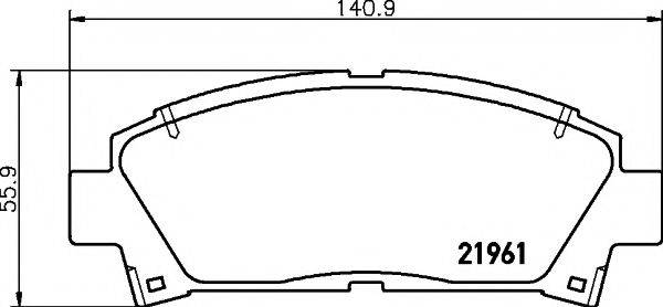 HELLA PAGID 8DB355016721 Комплект гальмівних колодок, дискове гальмо