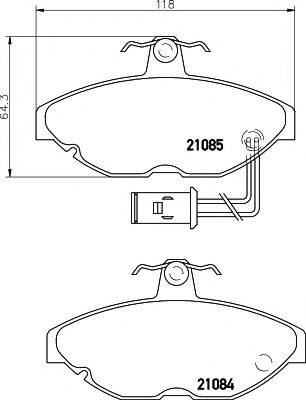 HELLA PAGID 8DB355017691 Комплект гальмівних колодок, дискове гальмо