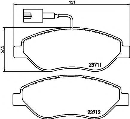 HELLA PAGID 8DB355018841 Комплект гальмівних колодок, дискове гальмо