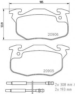 HELLA PAGID 8DB355019141 Комплект гальмівних колодок, дискове гальмо