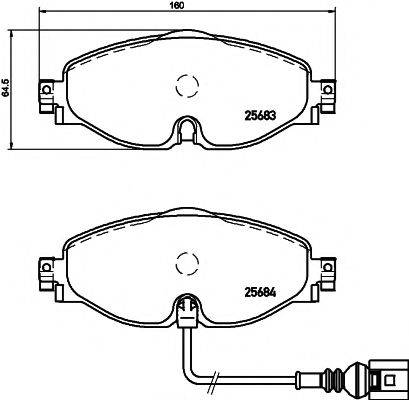 HELLA PAGID 8DB355020191 Комплект гальмівних колодок, дискове гальмо