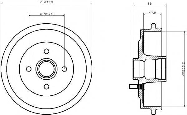 HELLA PAGID 8DT355302031 Гальмівний барабан