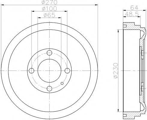 HELLA PAGID 8DT355301691 Гальмівний барабан