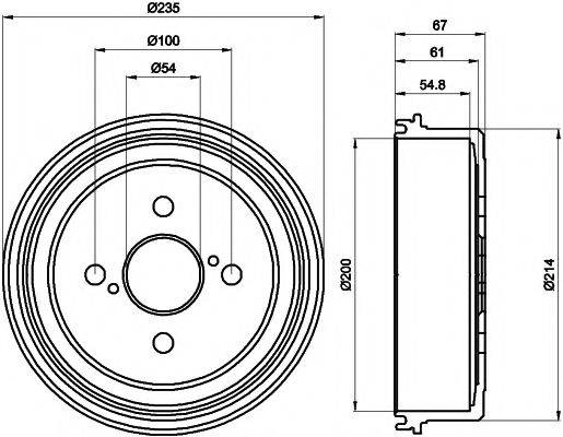 HELLA PAGID 8DT355302161 Гальмівний барабан