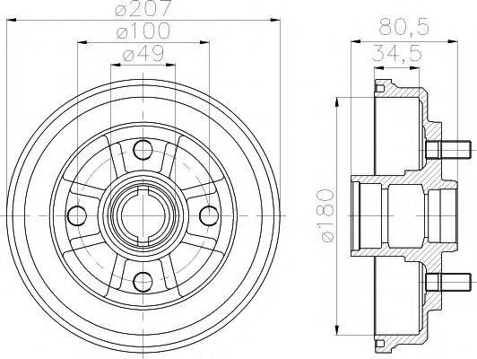 HELLA PAGID 8DT355302061 Гальмівний барабан