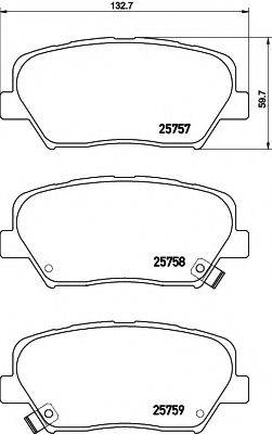 HELLA PAGID 8DB355020871 Комплект гальмівних колодок, дискове гальмо