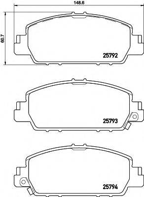 HELLA PAGID 8DB355021471 Комплект гальмівних колодок, дискове гальмо