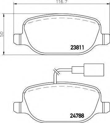 HELLA PAGID 8DB355015571 Комплект гальмівних колодок, дискове гальмо