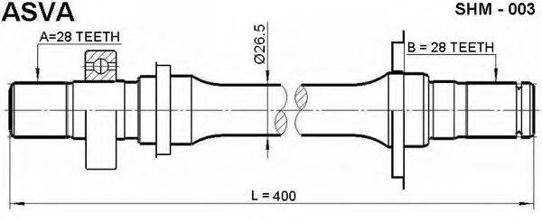 ASVA SHM003 Приводний вал