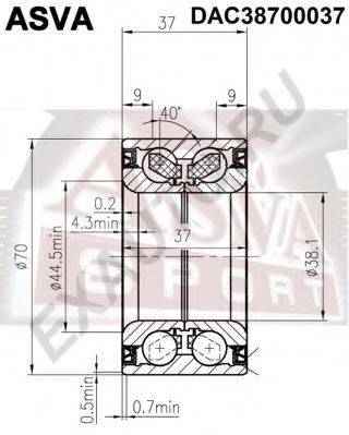 ASVA DAC38700037 Підшипник маточини колеса