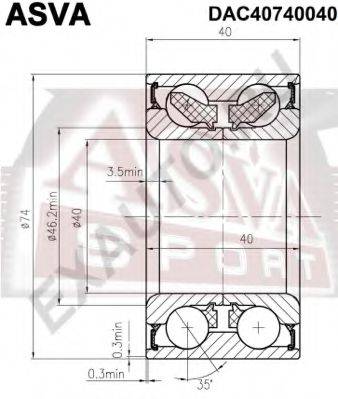 ASVA DAC40740040 Підшипник маточини колеса