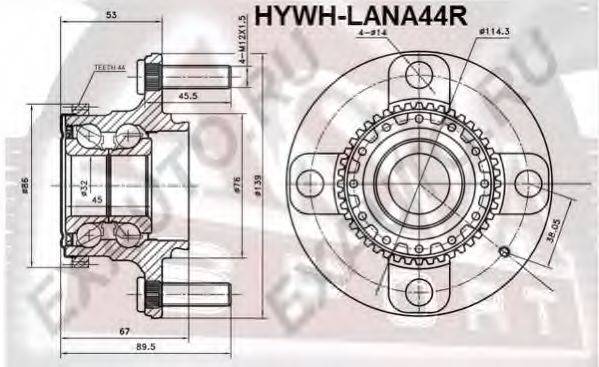 ASVA HYWHLANA44R Маточина колеса