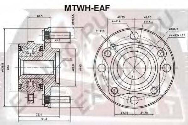 ASVA MTWHEAF Маточина колеса