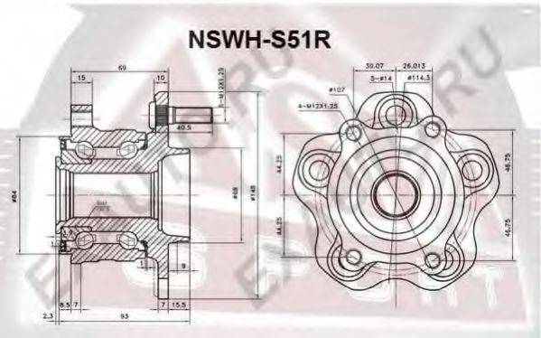 ASVA NSWHS51R Маточина колеса