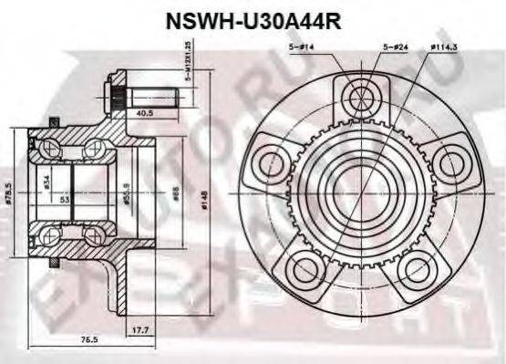 ASVA NSWHU30A44R Маточина колеса