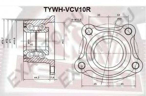 ASVA TYWHVCV10R Маточина колеса