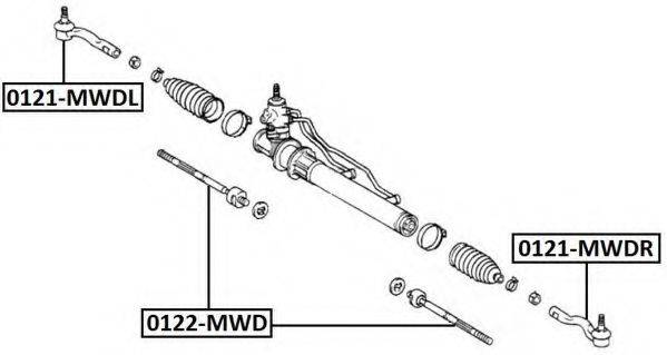 ASVA 0121MWDR Наконечник поперечної кермової тяги