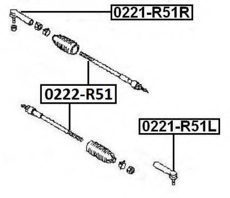 ASVA 0221R51R Наконечник поперечної кермової тяги