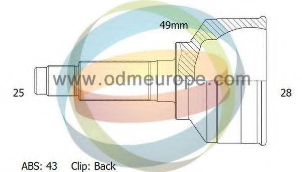 ODM-MULTIPARTS 12300730 Шарнірний комплект, приводний вал