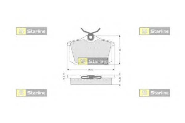 STARLINE BDS002SP Комплект гальмівних колодок, дискове гальмо