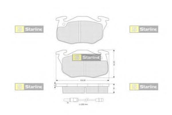 STARLINE BDS020 Комплект гальмівних колодок, дискове гальмо