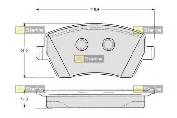 STARLINE BDS331P Комплект гальмівних колодок, дискове гальмо