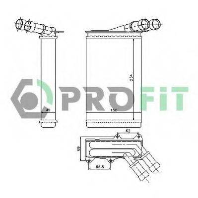 PROFIT PR0535N1 Теплообмінник, опалення салону