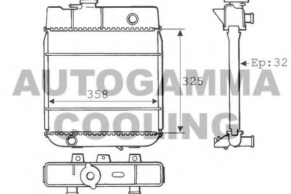 AUTOGAMMA 100739 Радіатор, охолодження двигуна