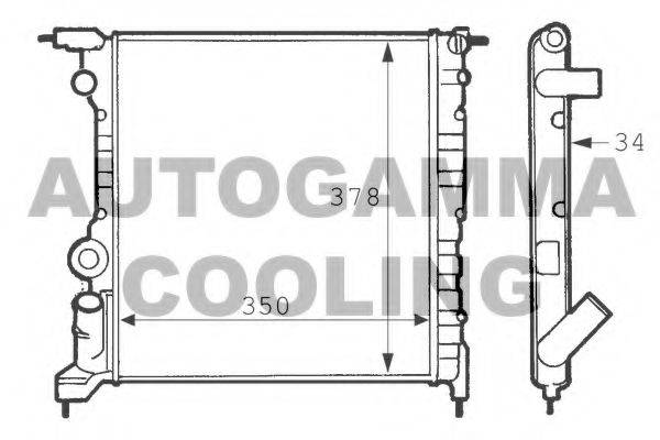 AUTOGAMMA 100883 Радіатор, охолодження двигуна