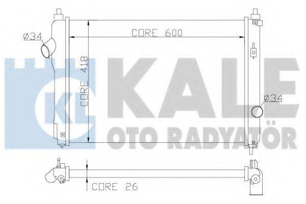 KALE OTO RADYATOR 355100 Радіатор, охолодження двигуна