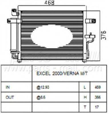 PARTS-MALL PXNCA076 Конденсатор, кондиціонер