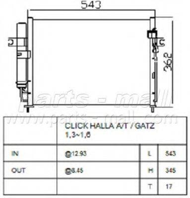 PARTS-MALL PXNCA078 Конденсатор, кондиціонер