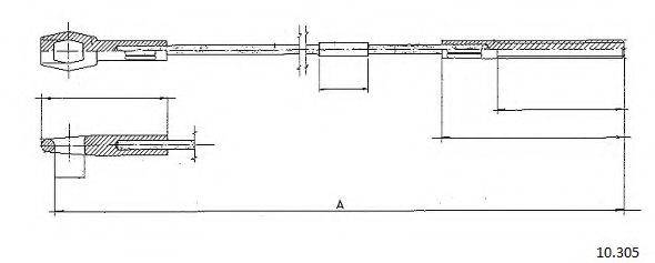 CABOR 10305 Трос, управління зчепленням