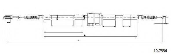 CABOR 107556 Трос, стоянкова гальмівна система