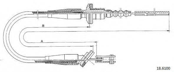 CABOR 186100 Трос, управління зчепленням