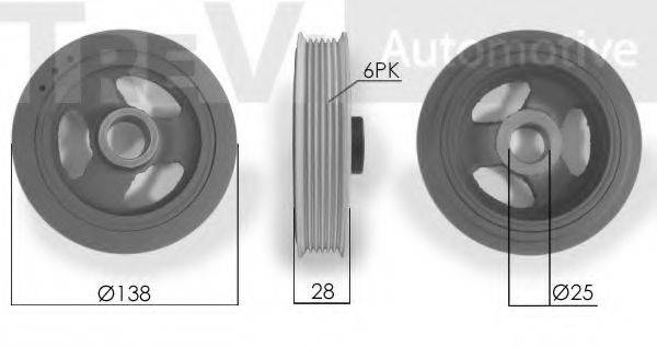 TREVI AUTOMOTIVE PC1206 Ремінний шків, колінчастий вал