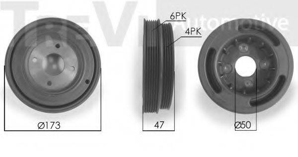 TREVI AUTOMOTIVE PC1074 Ремінний шків, колінчастий вал