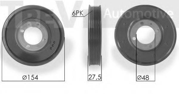 TREVI AUTOMOTIVE PC1067 Ремінний шків, колінчастий вал