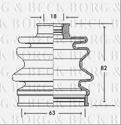 BORG & BECK BCB2076 Пильовик, приводний вал