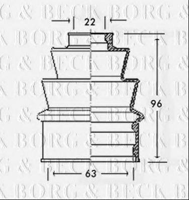 BORG & BECK BCB2197 Пильовик, приводний вал