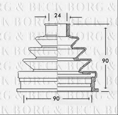 BORG & BECK BCB2255 Пильовик, приводний вал