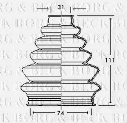 BORG & BECK BCB2327 Пильовик, приводний вал